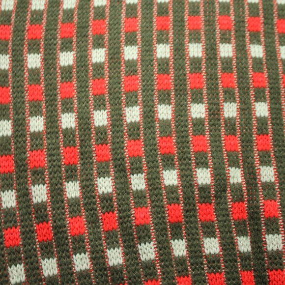 70s green, white, red vintage pattern sweater - Picture 3 of 7